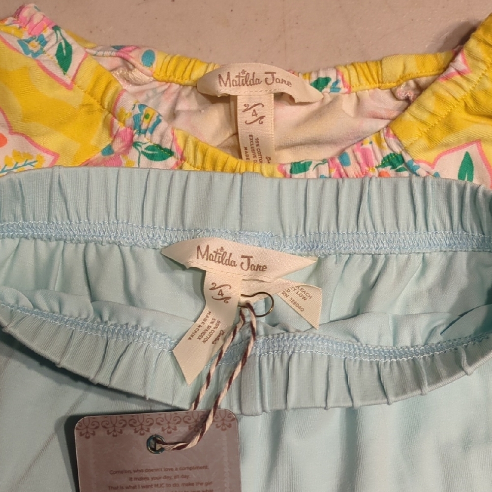 Matilda Jane Yellow and Blue Kids Matching Set - Picture 2 of 2